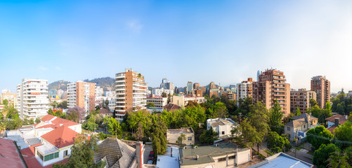 Fototapeta premium Panoramic view of the resedential neighborhood in Providencia commune in Santiago, Chile