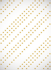 Vertical card. Seamless pattern with gold cartoon stars and moons on blue background.