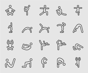Yoga exercise line icon