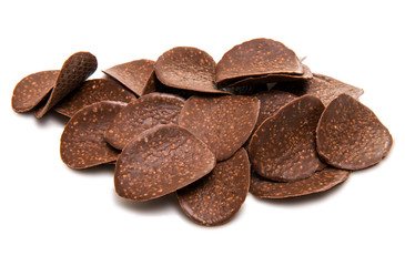 Chocolate chips with nuts isolated