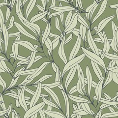 Branches. Hand drawing. Vector seamless pattern