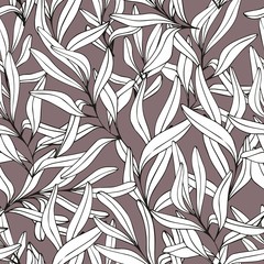 Branches. Hand drawing. Vector seamless pattern for design and decoration