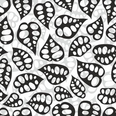 Vector seamless pattern with stylized leaves