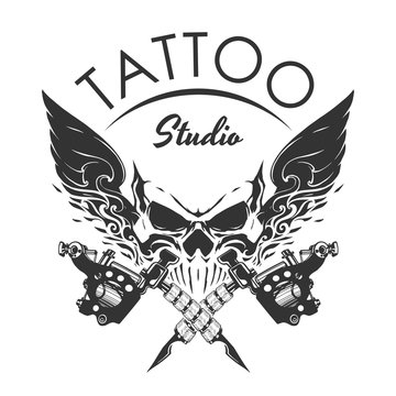 Tattoo skull emblem