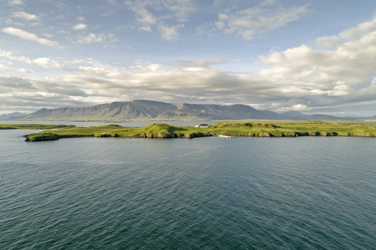 Videy and Esja seen from Reykjavik