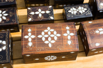 Treasure chest with mother of pearl inlay