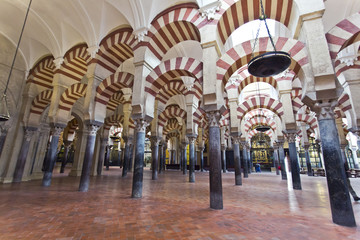 Inside the Grand Mosque Mezquita cathedral of Cordoba, Andalusia