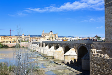 Fototapeta premium Roman Bridge and Guadalquivir river, Great Mosque, Cordoba, Andalusia,