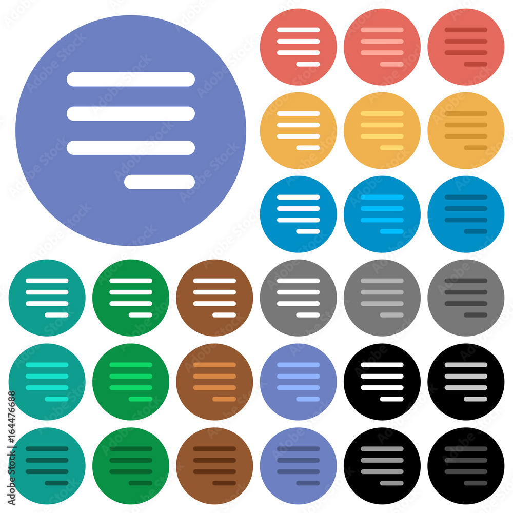 Poster text align justify last row right round flat multi colored icons