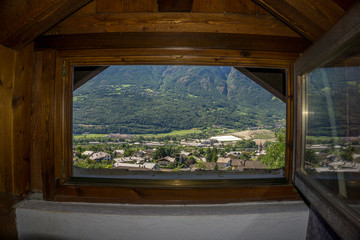 Mountain panorama, see from the window