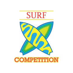 surfing festival banner for surfing competition. vector illustration
