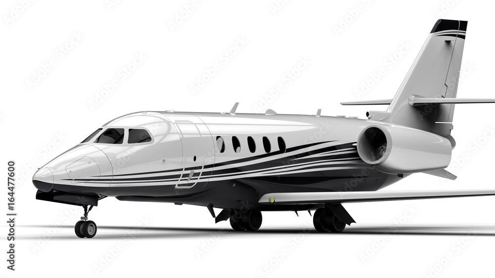 Poster private jet / 3d render image representing an private jet
