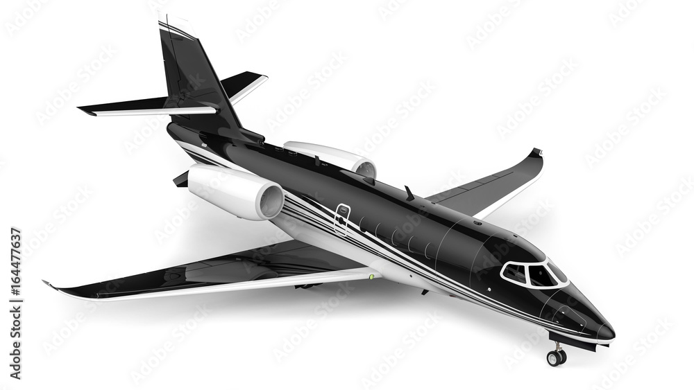 Poster private jet / 3d render image representing an private jet
