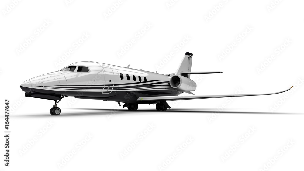 Poster private jet / 3d render image representing an private jet