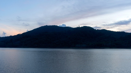 Fototapeta na wymiar Landscape scenery view of the Mountain and lagoon at phuket Thailand.