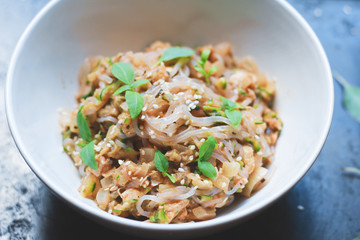 asian noodles chicken