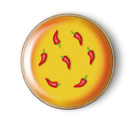 Image of a Mexican pizza on a white background.  Visit my page. You will be able to find an image for every pizza sold in your cafe or restaurant.  