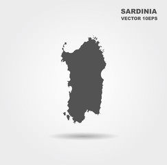 Map Of Sardinia. Italy. Vector illustration