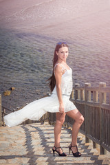 the beautiful girl in white clothes