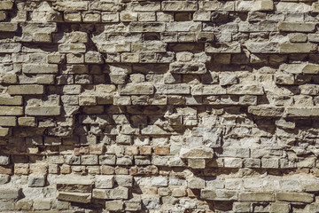 Block brick wall building exterior, stone material pattern, structure
