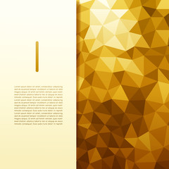 Modern Alphabet on Golden Low Poly Background : Vector Illustration