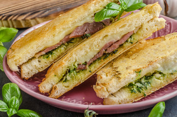 Pesto cheese sandwich