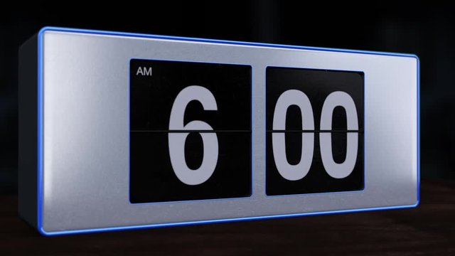 Retro Flip Alarm Clock at 6 AM