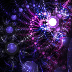 Obraz premium Water-themed fractal spiral, digital artwork for creative graphi