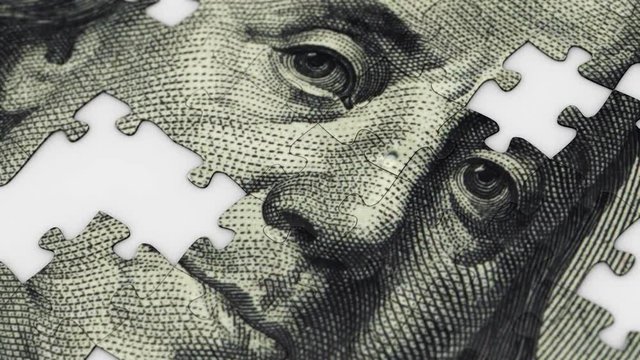 $100 Dollar Jigsaw Puzzle Incomplete