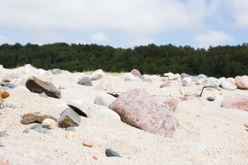 Fototapeta na wymiar beautiful stones on the sea beach
