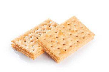 Tasty biscuits isolated on white background.