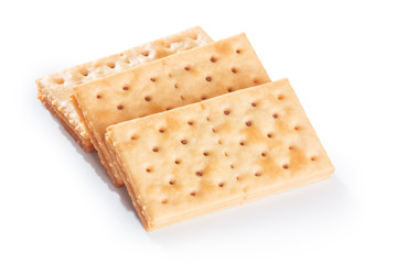 Tasty biscuits isolated on white background.