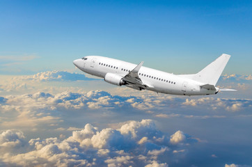 Fototapeta na wymiar The airplane climbs flight cloud sky