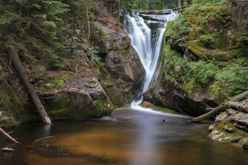 Fototapeta na wymiar Waterfall in Jizera Mountains, Poland