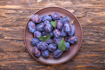 plums on the table