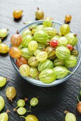 Gooseberry on a black background