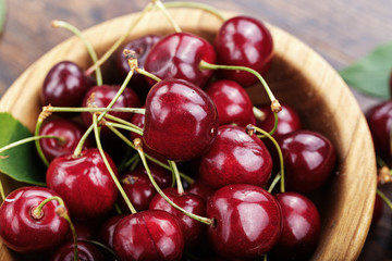 Ripe cherries close-up