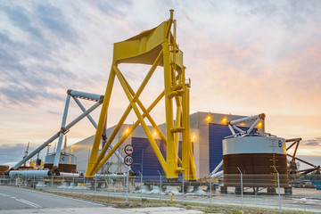 A modern factory producing components for wind farm in Szczecin, Poland