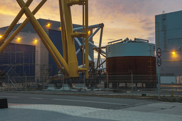 A modern factory producing components for wind farm in Szczecin, Poland