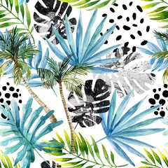 Zelfklevend Fotobehang Hand getekende abstracte tropische zomer achtergrond © Tanya Syrytsyna