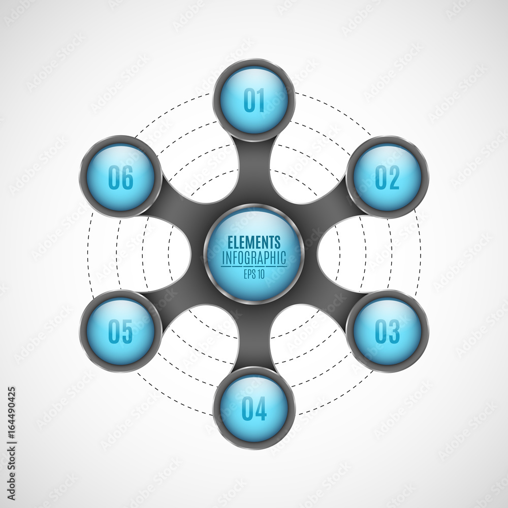 Aufkleber 3d elements of infographics. blue circles with numbers for your business project. steps to success. 