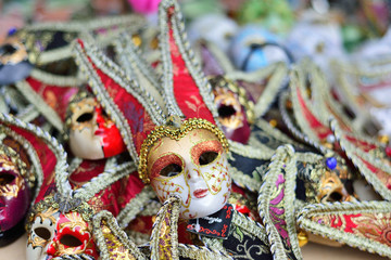 VERONA, ITALY - MAY, 2017: Traditional venetian mask in store on street, Verona Italy.