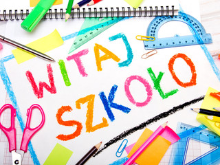 Colorful drawing of the Polish words 
