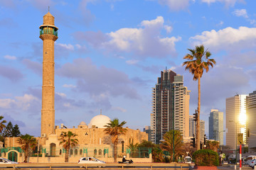 TEL AVIV, ISRAEL - APRIL, 2017: Hassan Bek Mosque in the center of Tel Aviv