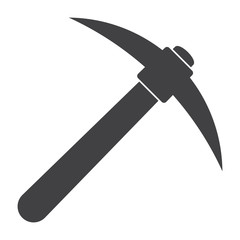Pickaxe, is a hand tool for mining, vector silhouette