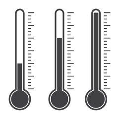 The thermometers vector silhouette on white background