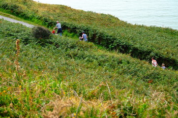 K&uuml;stenwanderweg zwischen Clarach Bay und Aberystwyth in Wales.