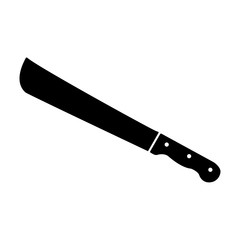Machete or big knife black icon .