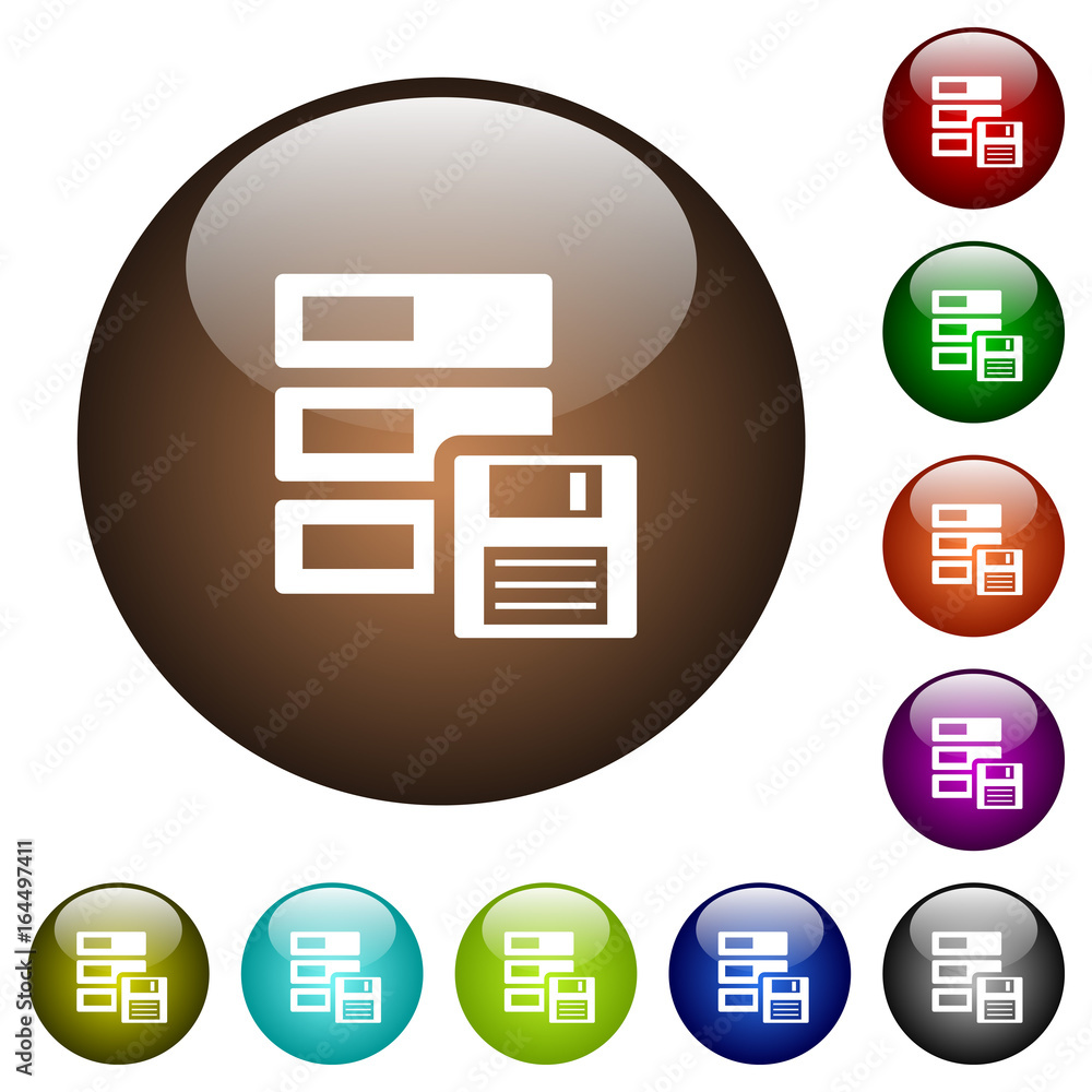 Poster data backup color glass buttons