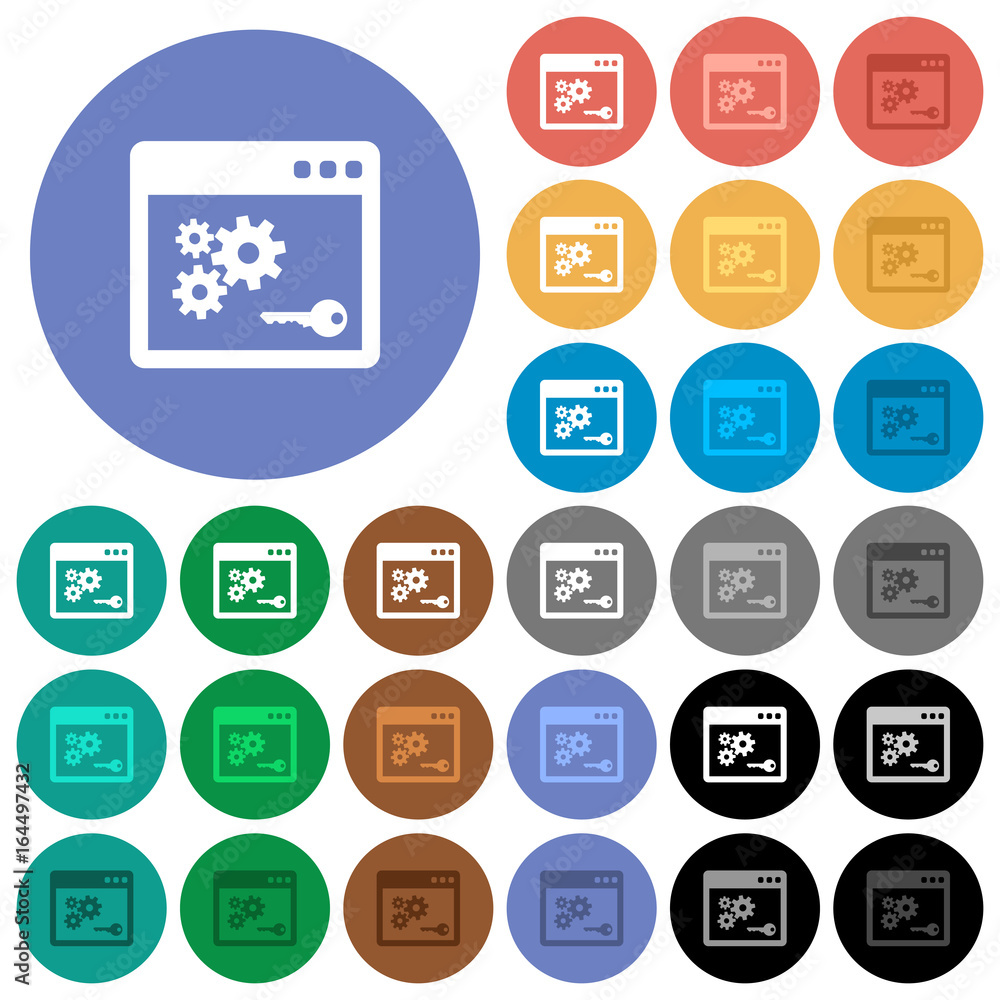 Poster api key round flat multi colored icons